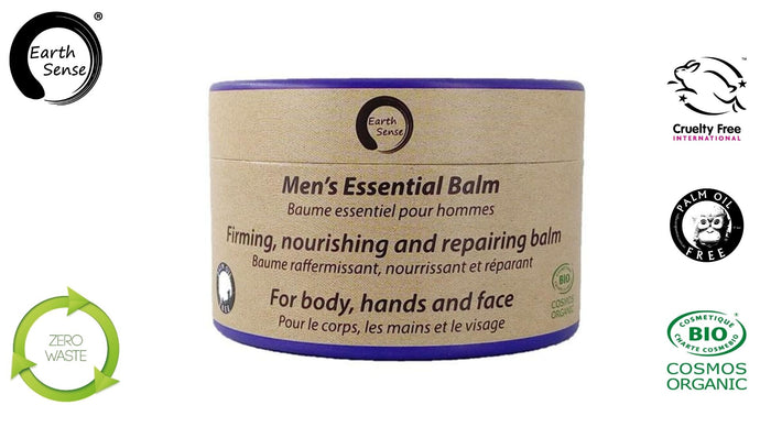 Earth Sense Organics - Organic Men's Essential Balm with Sandalwood 100ml - For Face, beard, hands & whole body