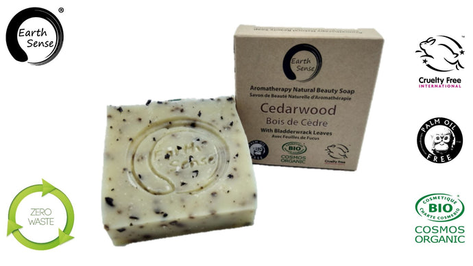 Earth Sense Organics - Organic Solid Soap - Cedarwood with Bladderwrack 100g