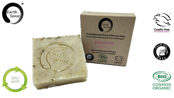 Earth Sense Organics - Organic Solid Soap - Jasmine with Chamomile Flowers 100g