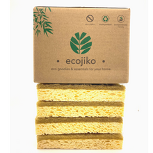 Load image into Gallery viewer, Ecojiko Cellulose Sponge Scourers 4 in pack
