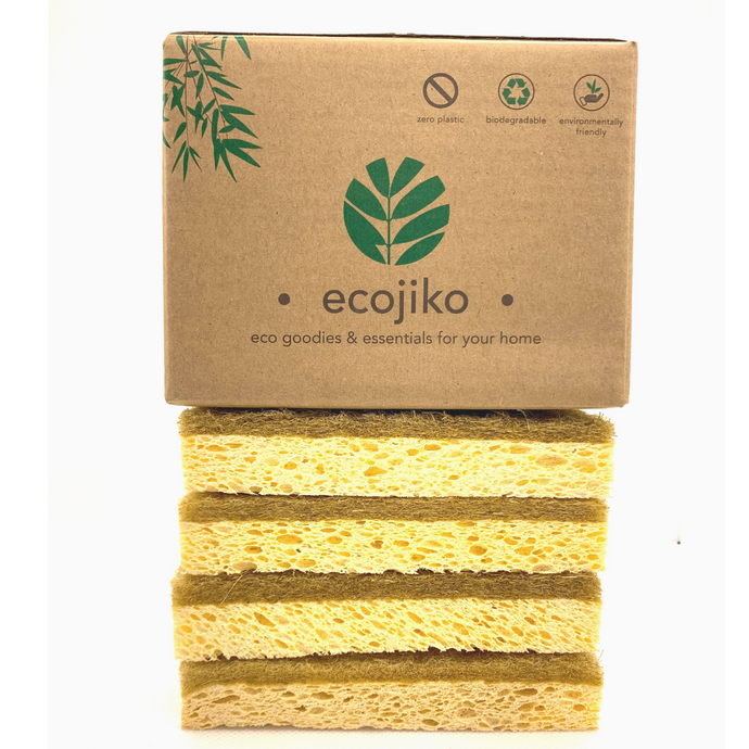 Ecojiko Cellulose Sponge Scourers 4 in pack